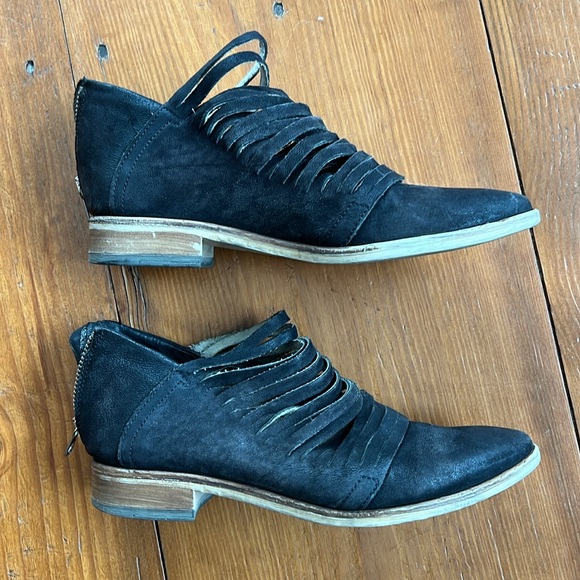 Free People Lost Valley Distressed Leather Strappy Ankle Booties - Picture 2 of 8